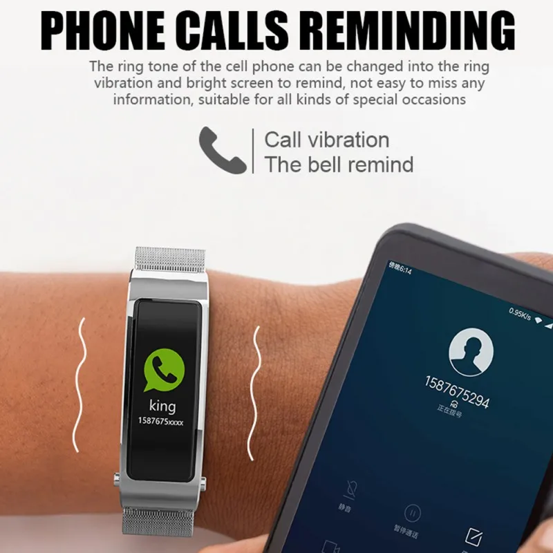 

New Bluetooth Call Smart Bracelet USB Charging Smart Voice Blood Pressure Heart Rate Monitoring Smart Bracelet For Android IOS
