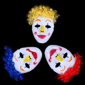 

Halloween Novelty Clown Mask And Wigs Face Mask Cosplay Headwear Hair Prom Clown Props Dancing Party Costume