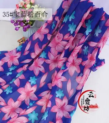 Чистота Цветочная шифоновая ткань с принтом для летнего платья и юбки может просвечивать TJ8612 - Цвет: 16