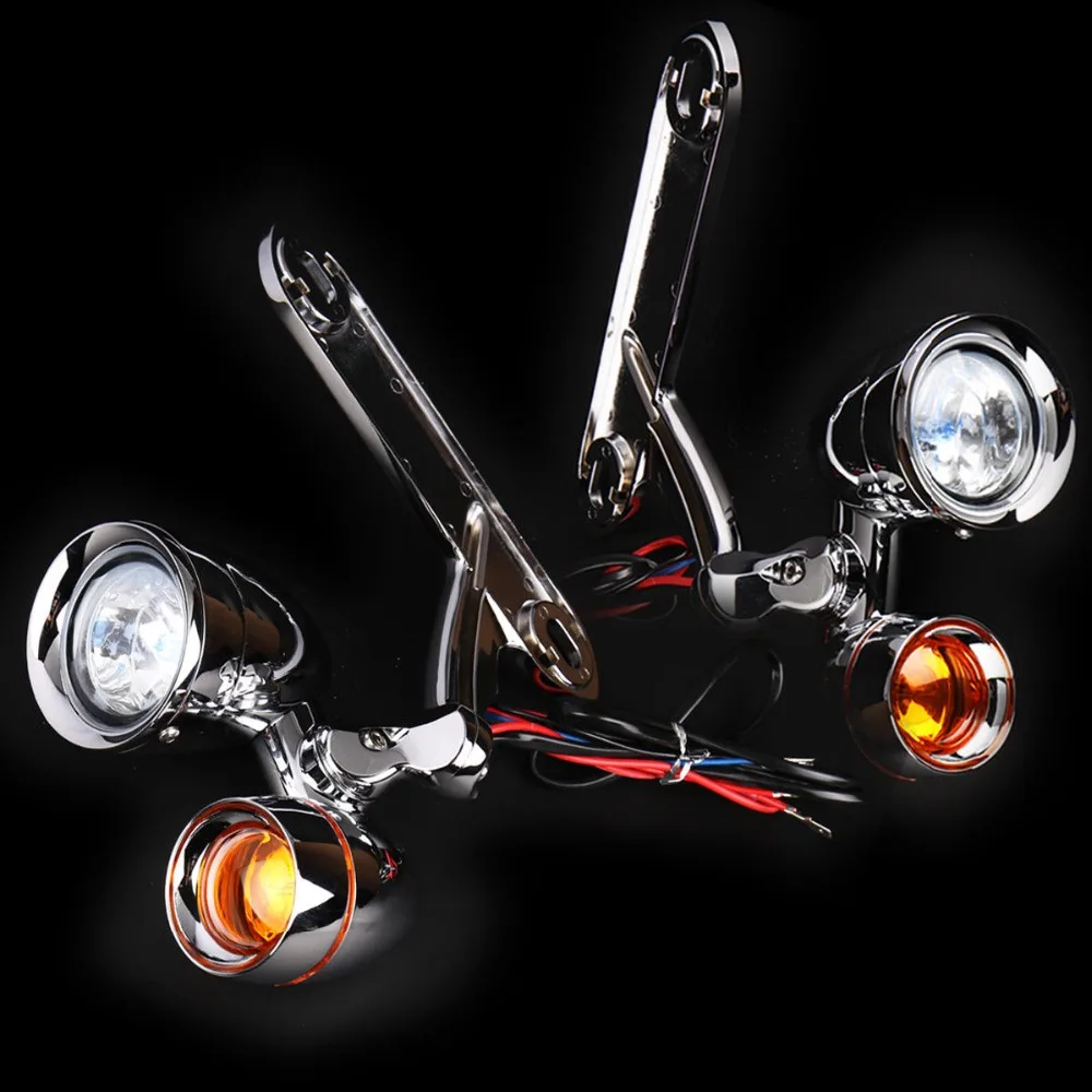 Fairing Mounted Driving Lights with Turn Signals For Harley Touring