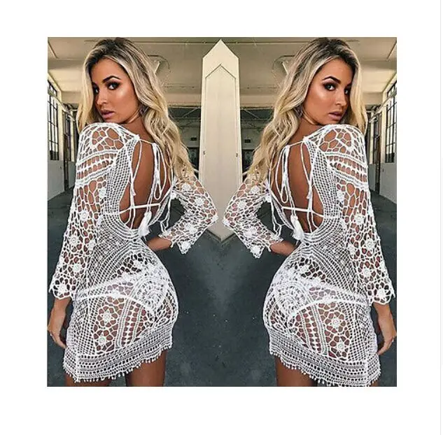 crochet backless dress