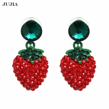 Милые серьги JUJIA в виде вишни, клубники, специальный дизайн, ювелирные изделия, серьги-гвоздики для девочек, вечерние аксессуары