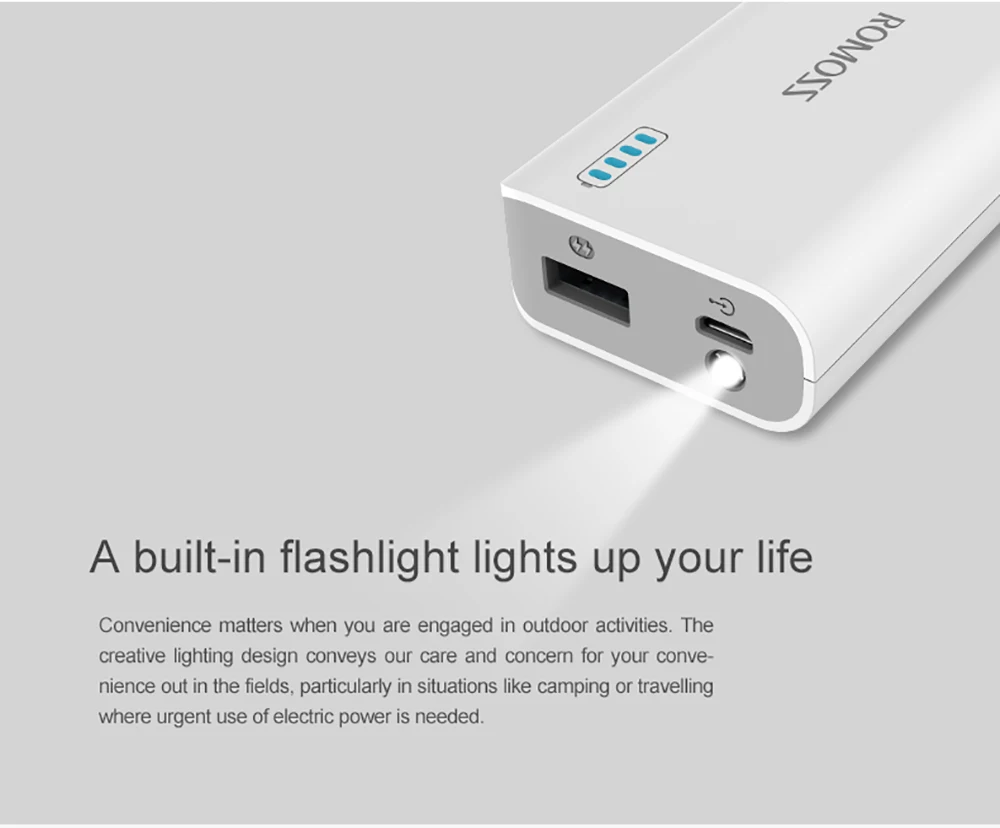 ROMOSS 5000 SENSE2S power Bank sense 2s 5000mAh внешний аккумулятор для iphoneX iosx xiaomi зарядное