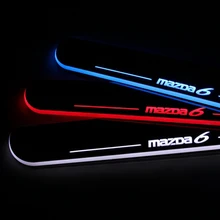 2 ШТ. Для Mazda 6 Atenza Автомобилей СВЕТОДИОДНАЯ Вспышка Движущегося Света «передняя Защита Порогов Скребок Добро Пожаловать Педаль 2013 2014 2015