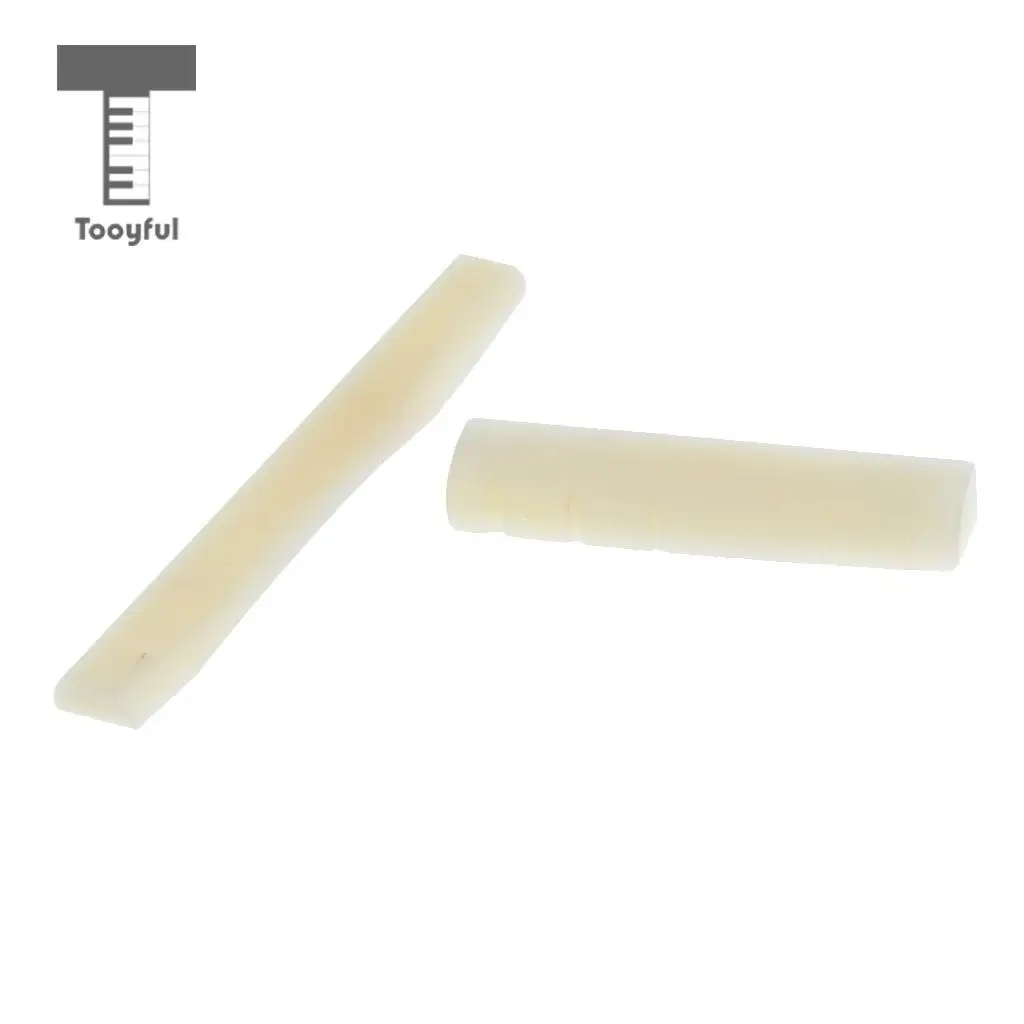 2pcs Acoustic Guitar Bridge Saddle Nut Guitar Replacement Parts Camel Bone