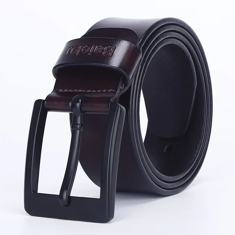 BAIEKU Black buckled men's belt split leather belts for men Fashion