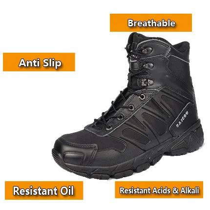Для мужчин сапоги противоскользящие альпинистская обувь ботинки для операций в пустыне сапоги в стиле «милитари» защитная обувь - Цвет: SC008-BLACK