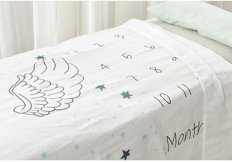 Baby Blanket Newborn Swaddle Stroller Bedding Wrap Photo Background Monthly Growth Milestone Number Photography Props Outfits (12)