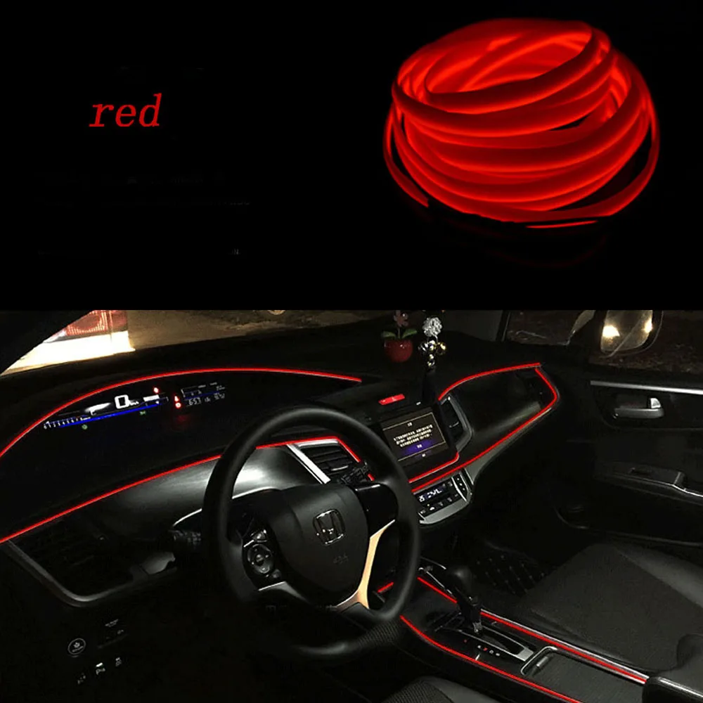 Автомобильный интерьер, атмосферное освещение, Стайлинг для Audi A3 Q5 EL Wire, светодиодный Декор, автомобильные огни, канатная трубка, Светодиодная лента, автомобильные аксессуары