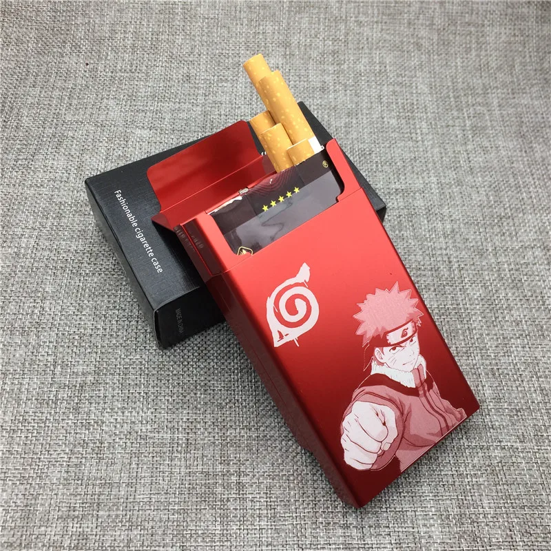 

Personalized Uzumaki Naruto Aluminium Alloy Fashion Beauty Cigarette Case Laser Carved Naruto Will Not Fade Cigarette Boxes Case