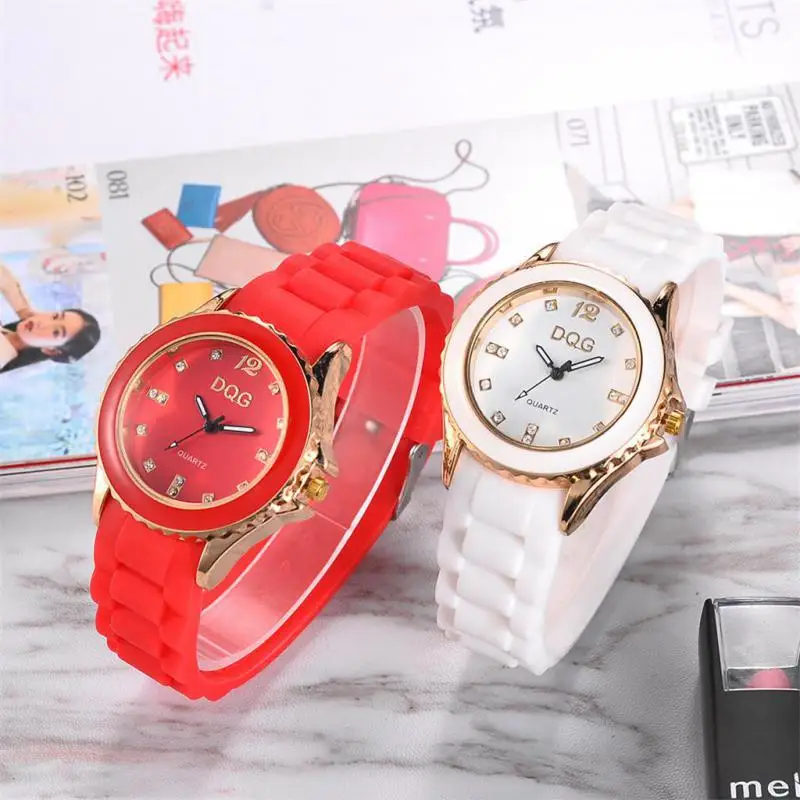 

Soft Silicone Rubber Strap Fashion Watch Simulated Quartz Watch women watches Fashion Sports Wristwatch