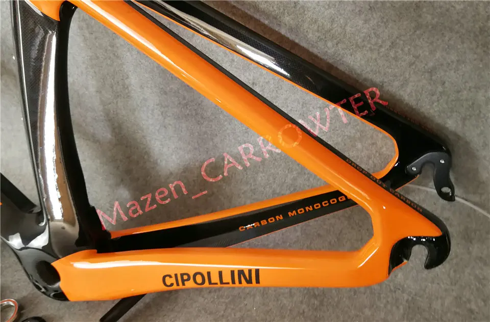 T1000 3K/1K CARROWTER bicycle Frameset Orange-Black Fluo Cipollini NK1K carbon road bike frame with BB68/BB30 Matte/Glossy