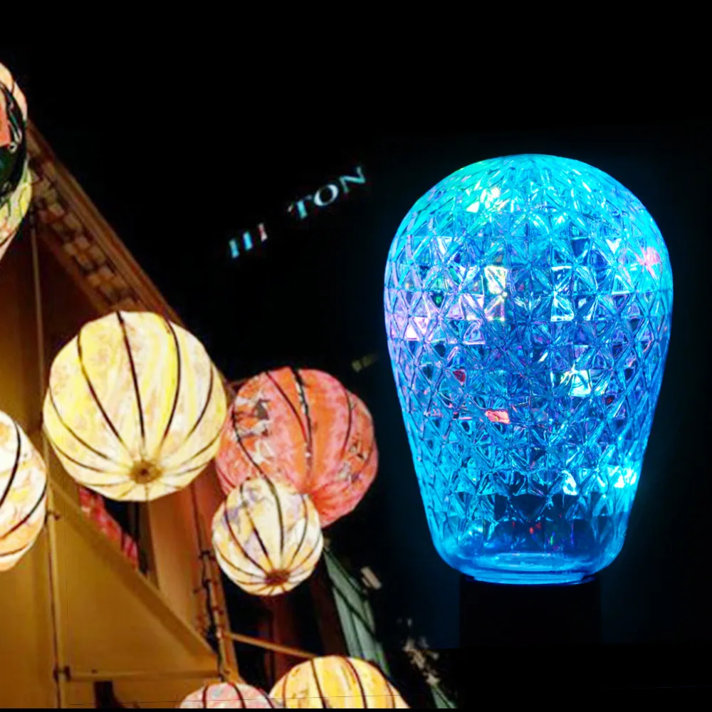 Рождественская Праздничная светодиодная гирлянда Foxanon E27 220 В RGB 110 В|string bulbs|led light
