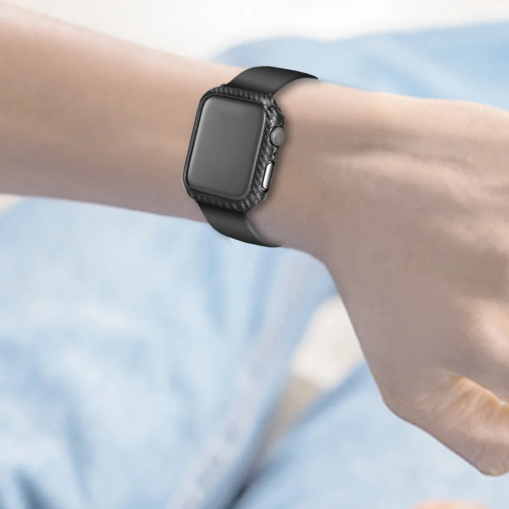 Легкий защитный чехол из углеродного волокна для Apple Watch SE Series 6 5 4 3 бампер iWatch 40 мм
