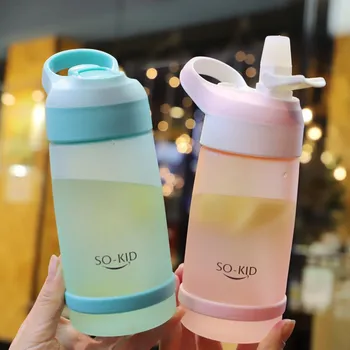 

550ml Tea My Water Bottle Cute for Kids Children Mini Water Bottle with Straw Sports Drinking Bottles Hiking Camping BPA Free