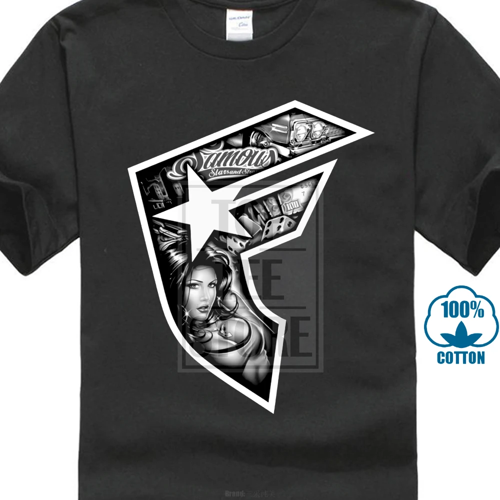 

New Cool Famous Stars And Straps Men'S Black T Shirt Size S 3Xl