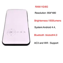 Mini Phone Projector DLP Wifi Portable Handheld Smartphone Projector Pico HD Video 1080P HDMI For Ipad IPhone 6/7 5000 mah Batte