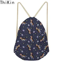THIKIN Cartoon Custom Design Beagle Dog Backpack Women Drawstring Bag Travel Bag Children Softback Kid Polyester Drawstring Back