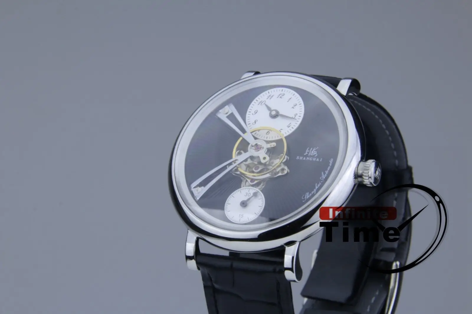

Shanghai Wrist Watch Automatic Big Sky Wheel Mens Luxury Dress Tourbillon Flying Wheel