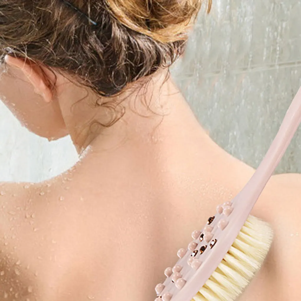 Feiqiong Bath Brush Long Anti-Skid Handle Bath Brushes Massager Back Body Shower Exfoliation Scrubber Bathroom Brush Accessories
