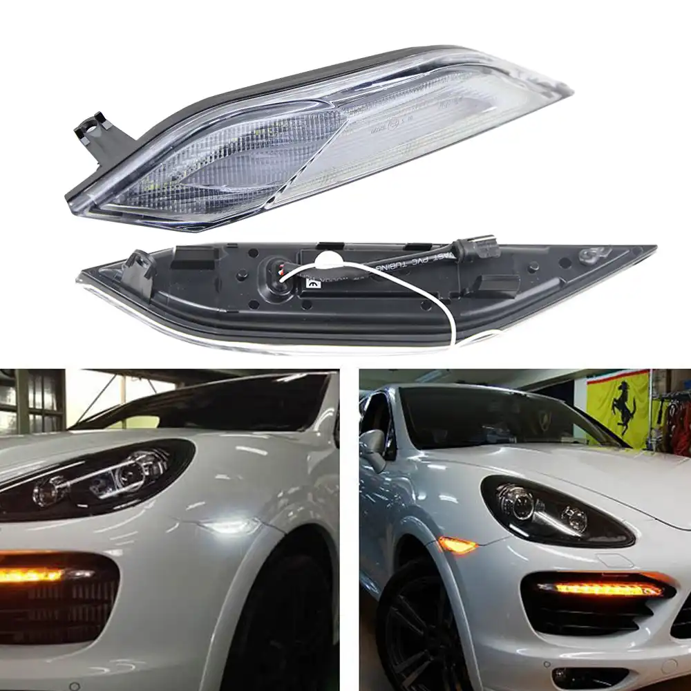 2x Clear Lens LED Side Marker Lights bar for Porsche Cayenne
