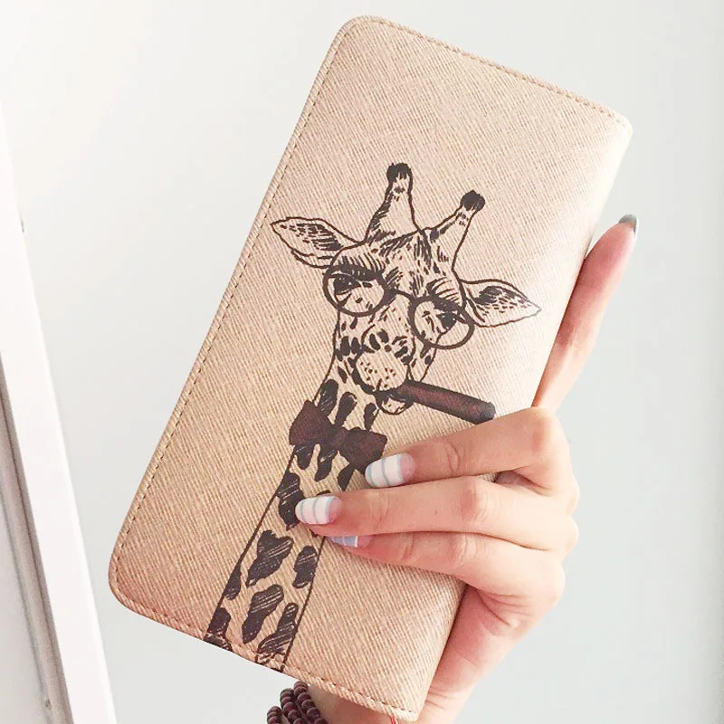 New han edition lovely fashion ladies wallet female long zipper original cartoons graffiti large wallet