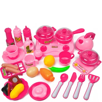 

33Pieces Children Mini Kitchen Cookware Pot Pan Kids Pretend Cook Play Toy Simulation Kitchen Utensils Toys Set Children gift