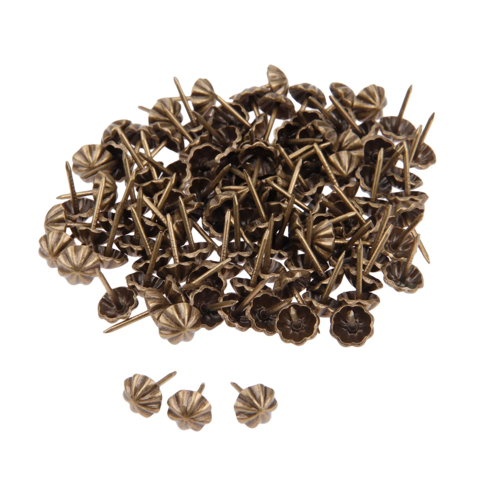 

100Pcs Antique Bronze Upholstery Nail Jewelry Gift Wine Case Box Sofa Decorative Tack Stud Pushpin Doornail Hardware 11*17mm