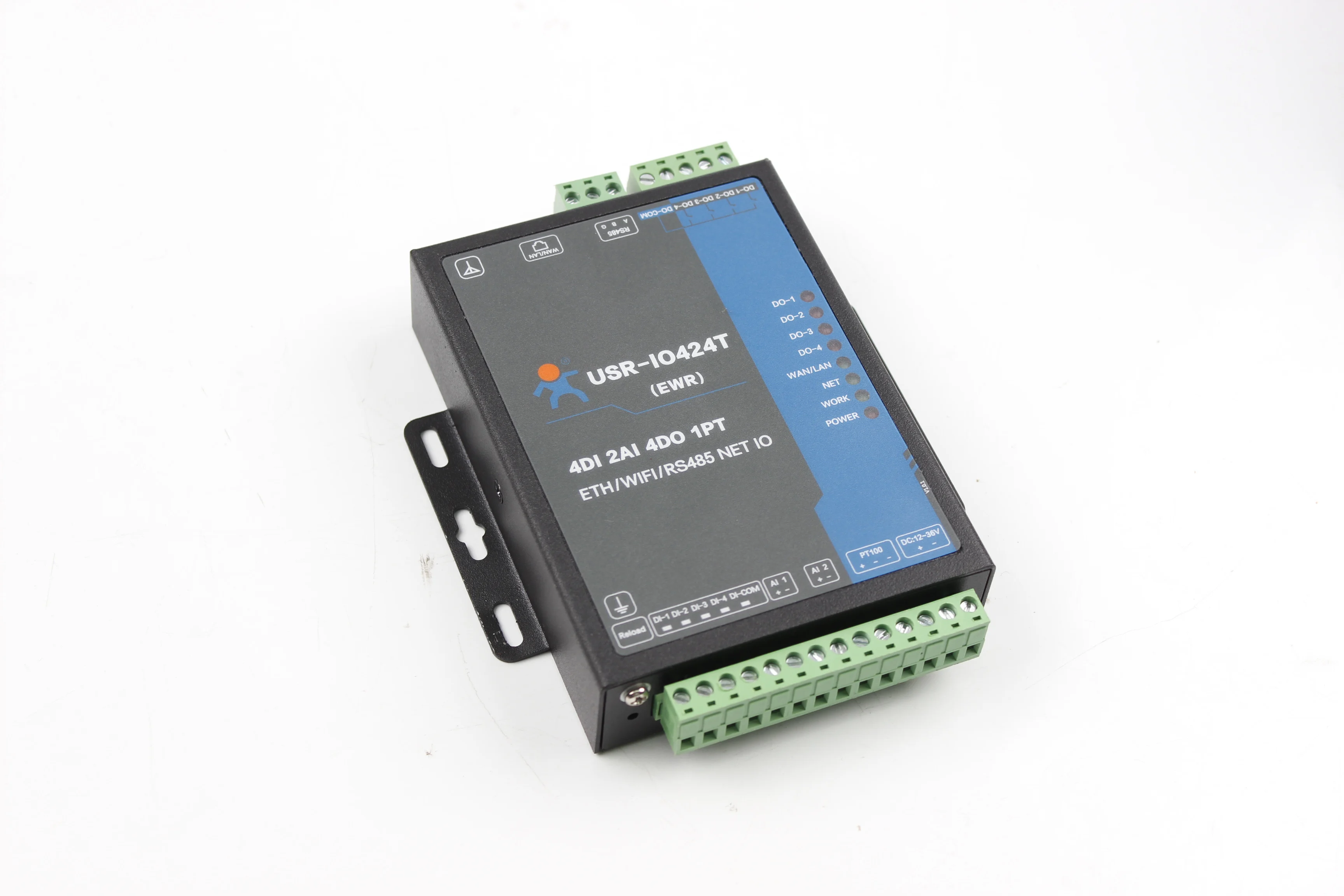  USR-IO424T-EWR 4-Weg 4 Kanal WIFI und Ethernet Netzwerk IO Controller Unterstützt 4 DI/4 TUN/2AI /1