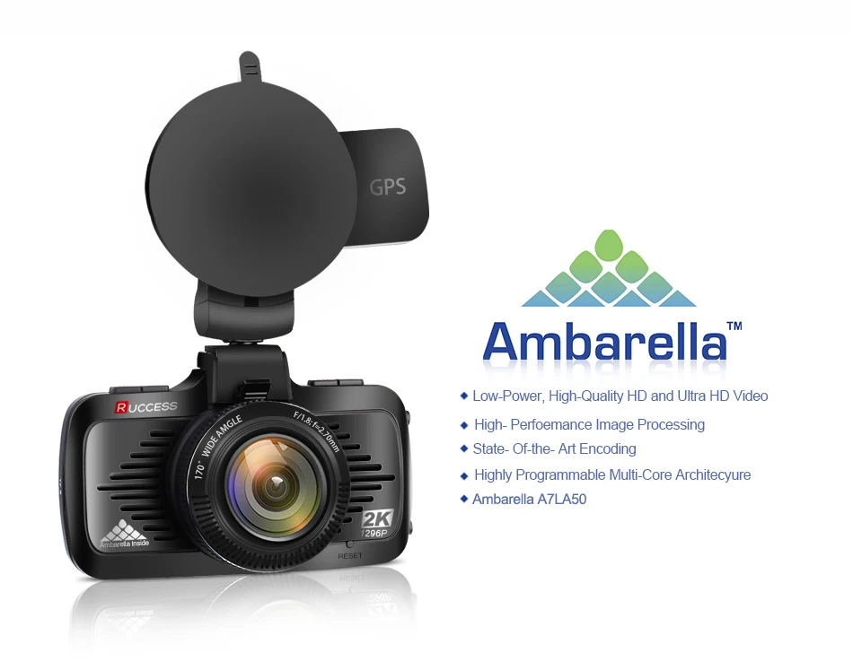 RUCCESS DVR Ambarella A7LA50 Car DVR GPS Logger Mini Dash Cam Full HD 1080p 1296p Car Camera Nigh Vision ADAS Speed cam Car DVRS (22)