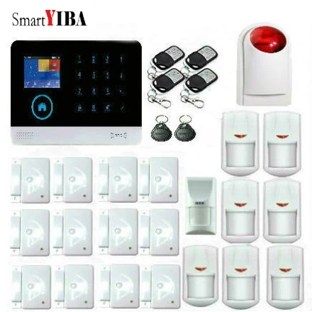 

SmartYIBA WIFI 433MHz WIFI House Security Anti-theft Alarm System Strobe Siren Pet Immune Motion Sensor Wireless GSM Alarm Kits