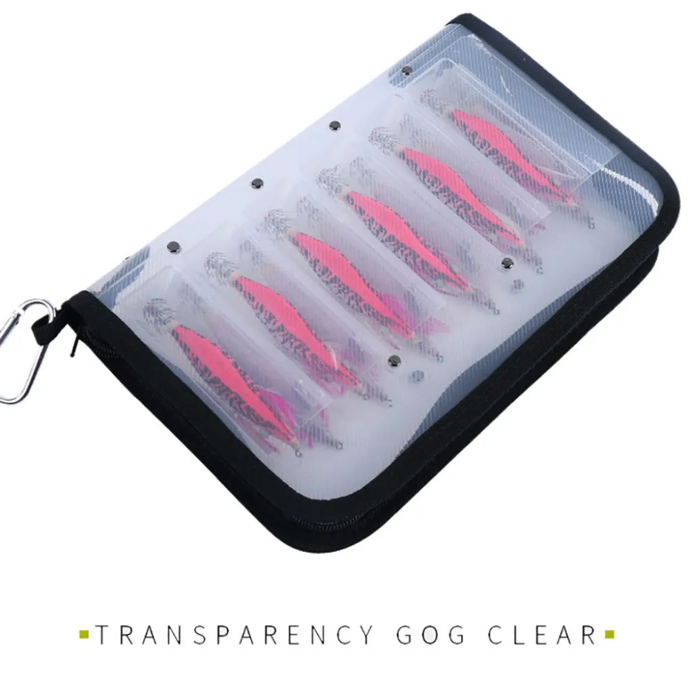 

Transparent Portable Fishing Bag Tackle Pouch Lure Waterproof Bait Bag Double-sided With 12 Spaces Accessories #4D19