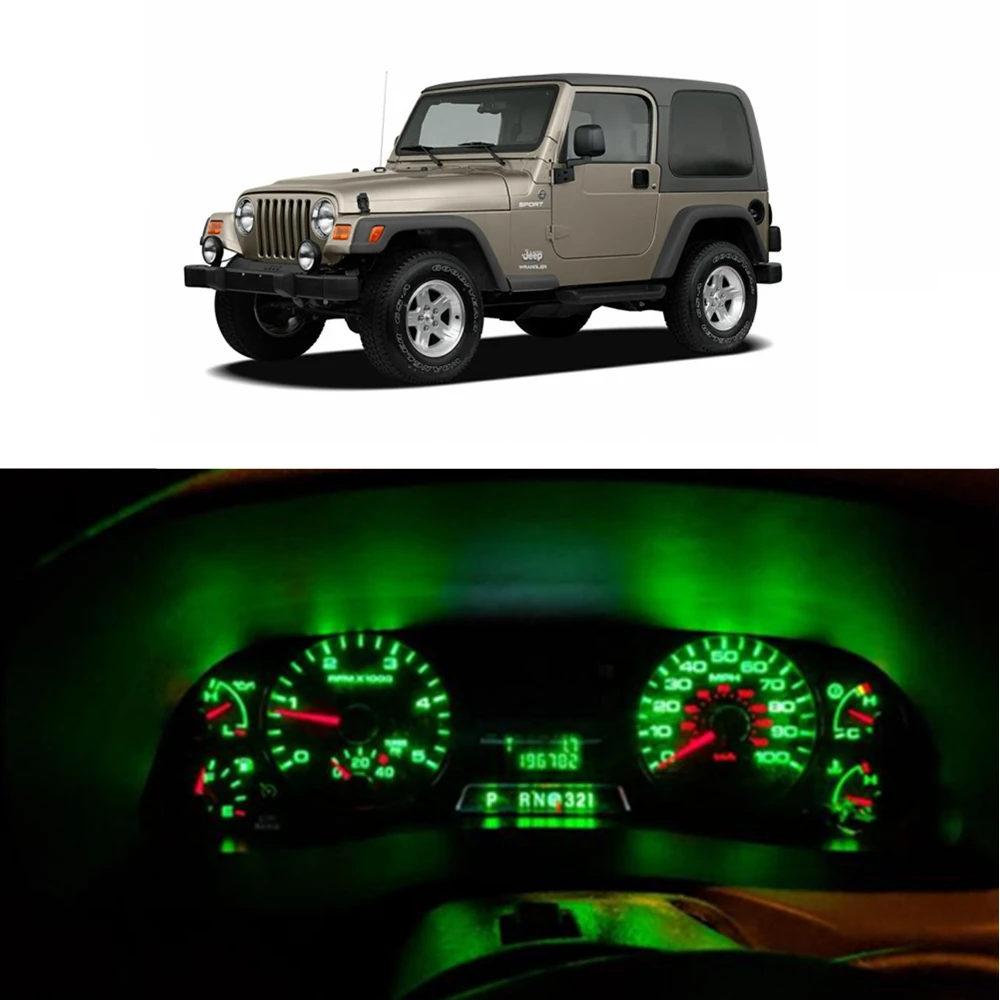 Painel de Instrumentos de Medição Conjunto de Luz Completa para Jeep Wljh Velocímetro Tacômetro Wrangler yj 1987-2006 12v Led 11 Lâmpada de sinal