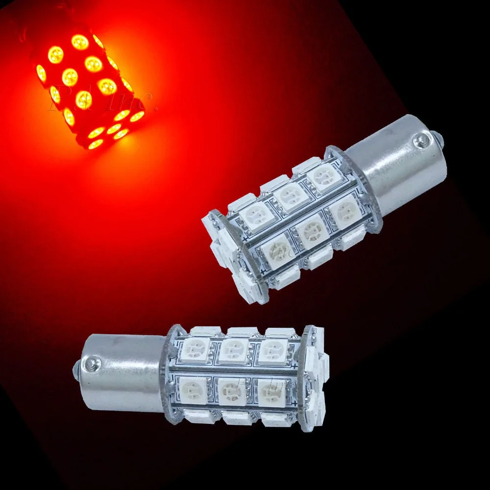 

4x 1156 BAU15S 7507 PY21W 27-5050- SMD LED Red Car Signal Light Lamp Bulb