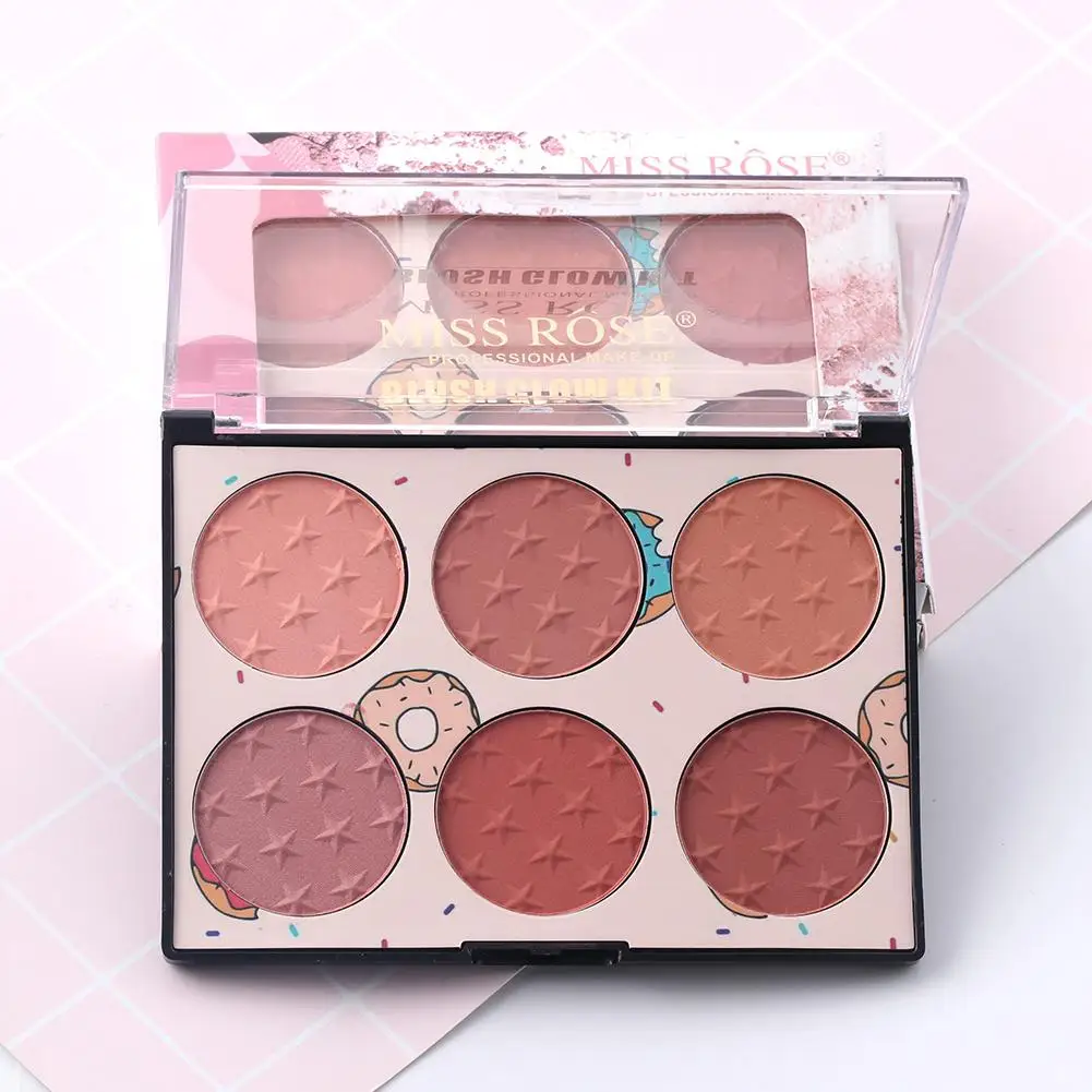 6 Colors Blush Palette Face Mineral Pigment Powder Natural Makeup Eyeshadow Charming Color Contour Shadow Professional