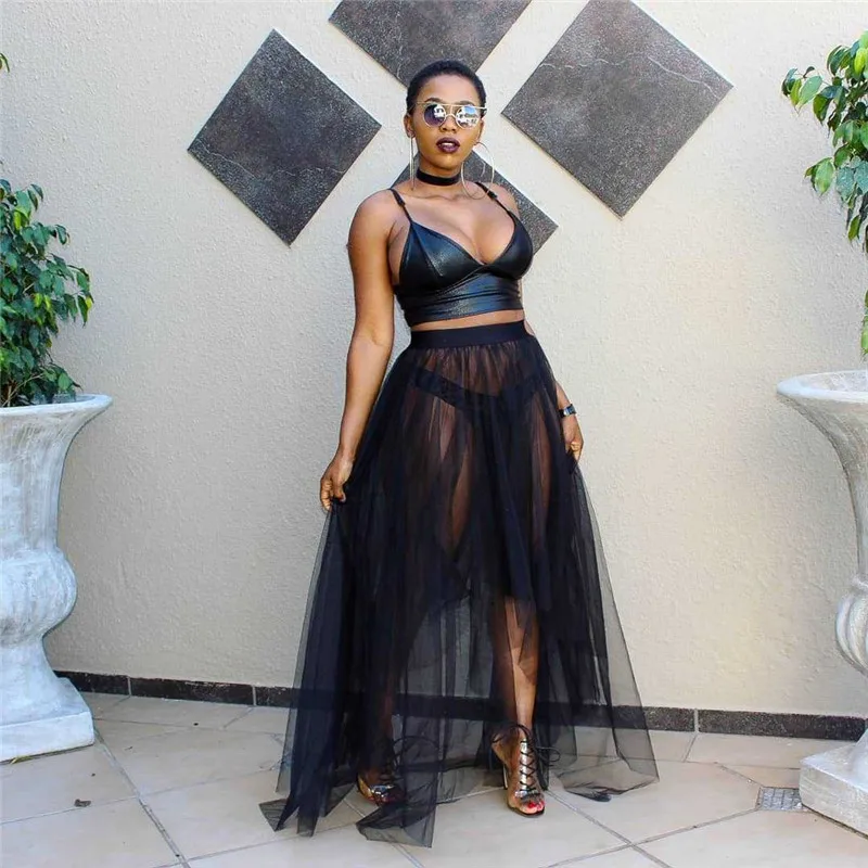 

Sexy two piece set summer outfits tracksuit women black strap backless big swing dress patchwork mesh ensemble femme dos piezas