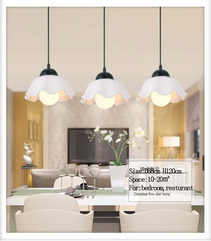 

BOKT Glass Pendant Ceiling Light Flowers Kitchen Island Hanging Light Fixture For Living Room Bedroom Dining Room