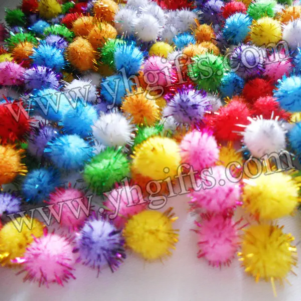 1000PCS LOT Glitter pompom Chenile pom pom DIY accessories Shine ball Doll accessories Craft material 1