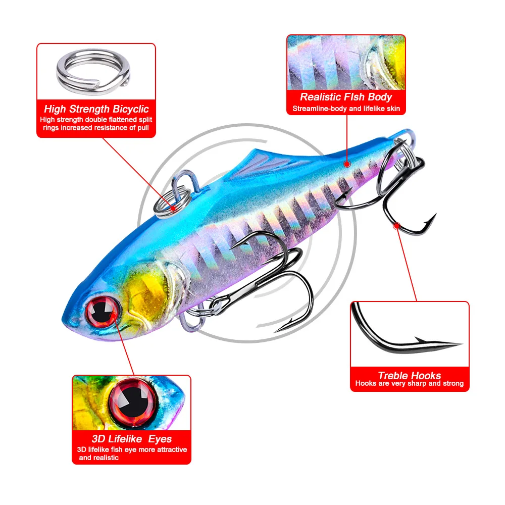 Лидер продаж; Новинка; 7,5 см 23 г Vib приманка приманки для ловли рыбы, твердая Вибрационный светильник качели крючковый лов глаза для приманки для воблеров японские рыболовные снасти pesca