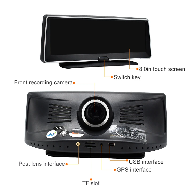 Bluavido 8 "ips 4 г автомобиля Приборная панель DVR Android gps навигации ADAS FHD 1080 P автомобиля видео регистраторы ночное видение Wi Fi удаленного мониторы