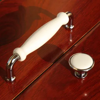 

128mm modern simple silver white kitchen cabinet dresser door handles 96mm chrome tv table drawer shoe cabinet knobs pulls 5"