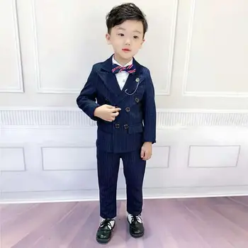 

Children's Blazer Sets Boys Suits 2019 Spring Baby Boys Clothes Wedding Party Dress Kids Prom Suits Blue Grey Blazer Sets Y167
