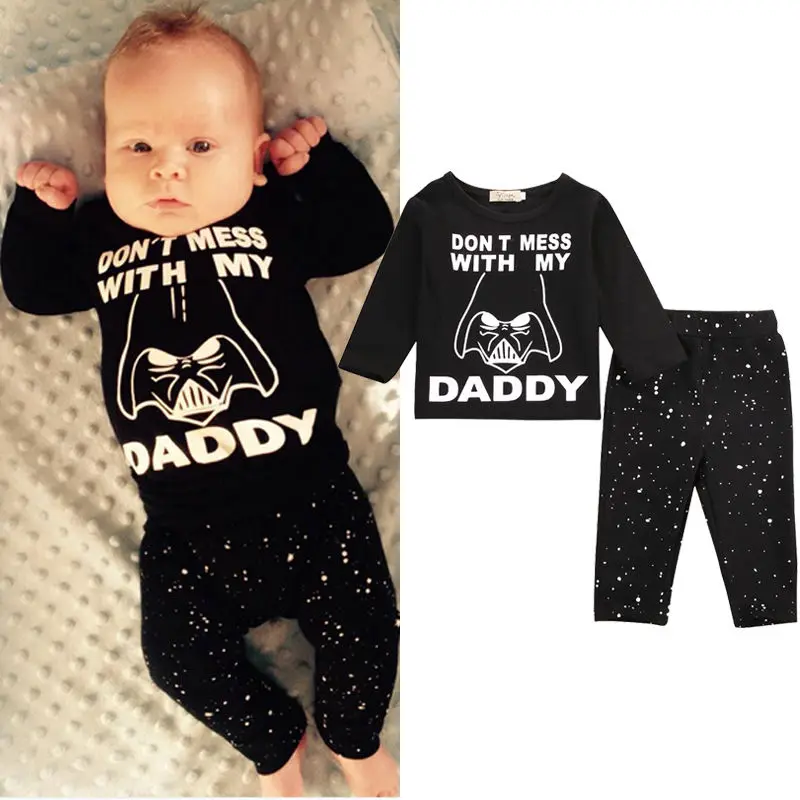 Vêtements pour nouveau-né garçon fille | Star Wars, couverture en coton à manches longues, T-shirt + pantalons longs, ensemble 2 pièces, Bebek Giyim