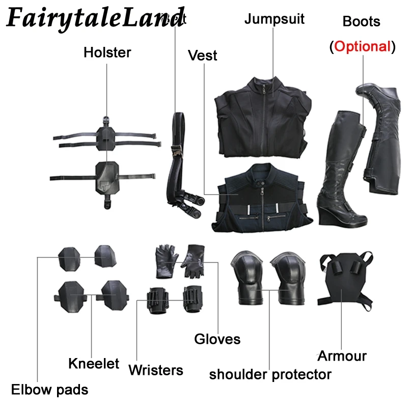 Black Widow Costume from Avengers Infinity War - Perfect for Carnival, Halloween, and Cosplay as Natasha Romanoff - Includes Jumpsuit for Looking Like Your Favorite Superhero image 5