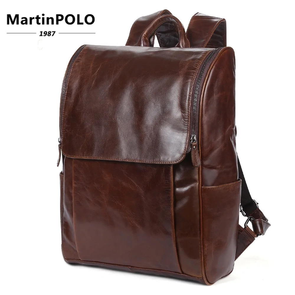 

Brand Backpack Men Genuine Leather 15"Laptop Backpack Men Leather Backpacks For Teenager Men Casual Daypacks Mochila Male 6390