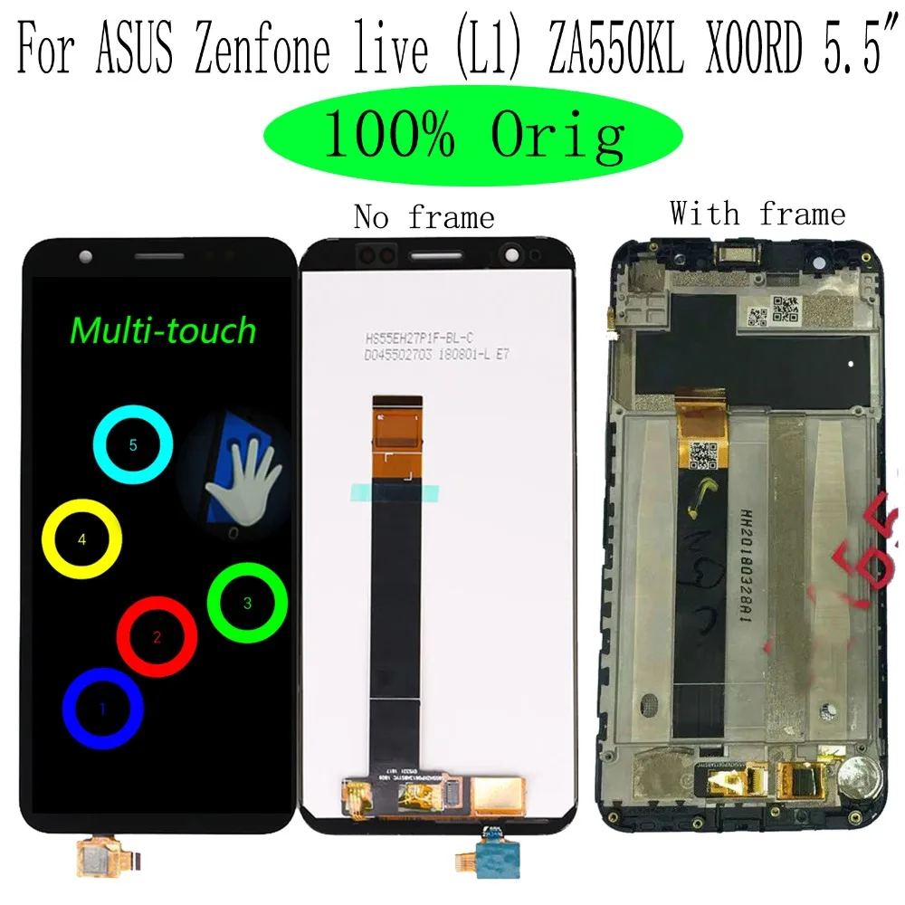 

Shyueda 100% Orig New 5.5" For ASUS Zenfone live (L1) ZA550KL X00RD LCD Display Touch Screen Digitizer With Frame & Tools