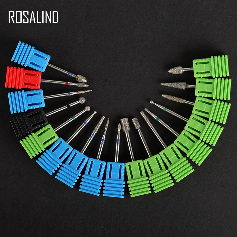 

ROSALIND 1 PCS Nail Manicure Drill Nail File Drill Bit Burr Milling Cutter Manicure Electric Machine Nail Accessories