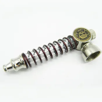 

1Pc LED Light Skull Electronic Metal Tobacco Pipe Spice Exhaust Filter Cleaner Pipe Hookah Accessory Smoking Pipe Christmas Gift