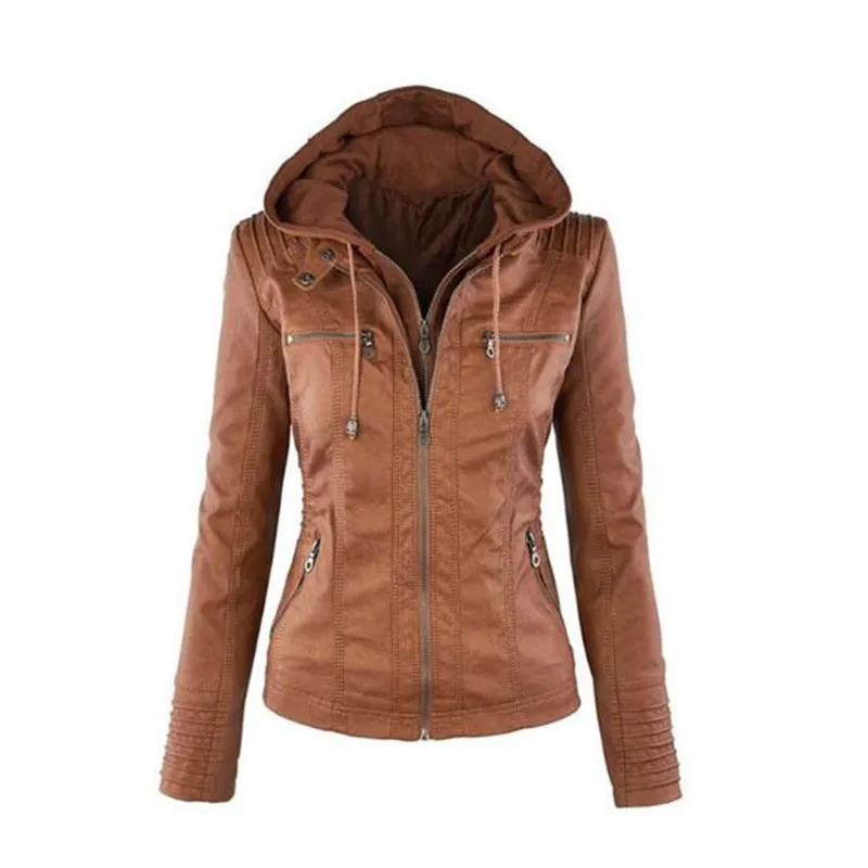 Koop Plus Size Lederen Jas Vrouwen 2018 Herfst Winter Bovenkleding Jas Lady PU Lederen Kleding Vrouwelijke Motorjacks