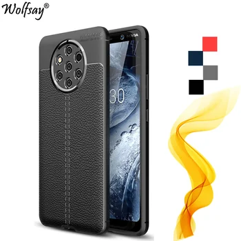 Перейти на Алиэкспресс и купить Чехол для Nokia 9 Pure View, прочный корпус в стиле личи, силиконовый чехол из ТПУ для Nokia 9 PureView, чехол для Nokia 9 PureView